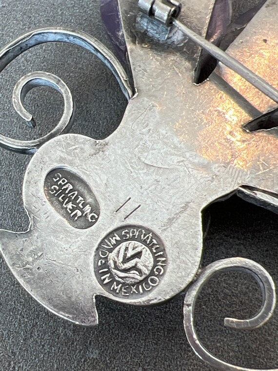William Spratling Vintage Amethyst Pin - image 4