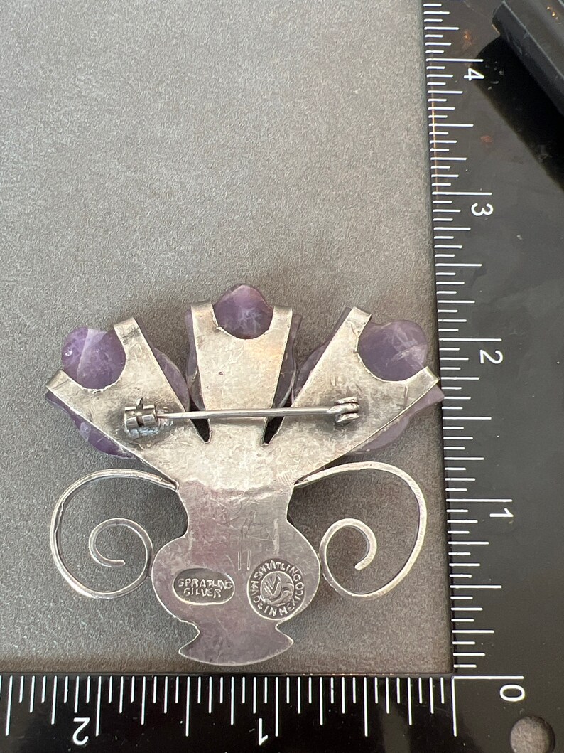 William Spratling Vintage Amethyst Pin image 2