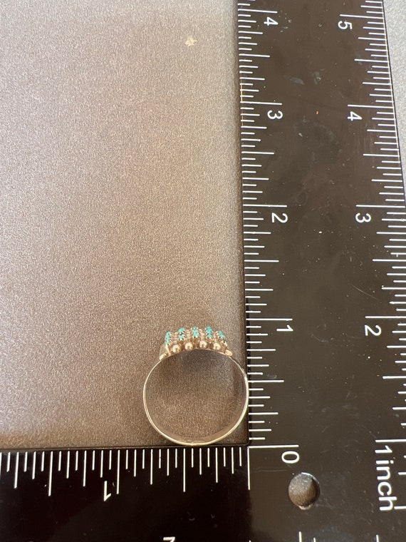 Zuni Sterling Turquoise Ring - image 2