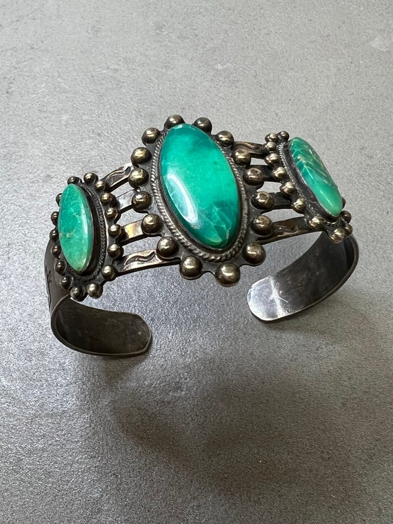 Fred Harvey Era Sterling Turquoise Bracelet