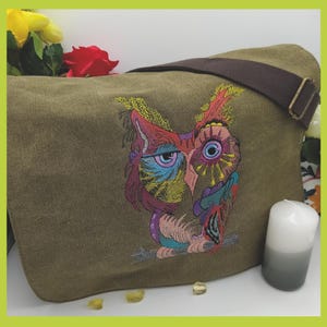 Sacoche cartable sac à bandoulière pochette ordinateur hiboux neuve - Accessoires & Bagagerie
