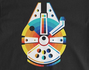Rainbow Millennium Falcon Star Wars T-Shirt