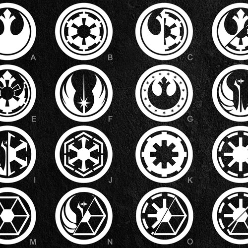 Black Star Wars Space Ship Pack of 13 Quality Premium Vinyl Decal Car Sticker 