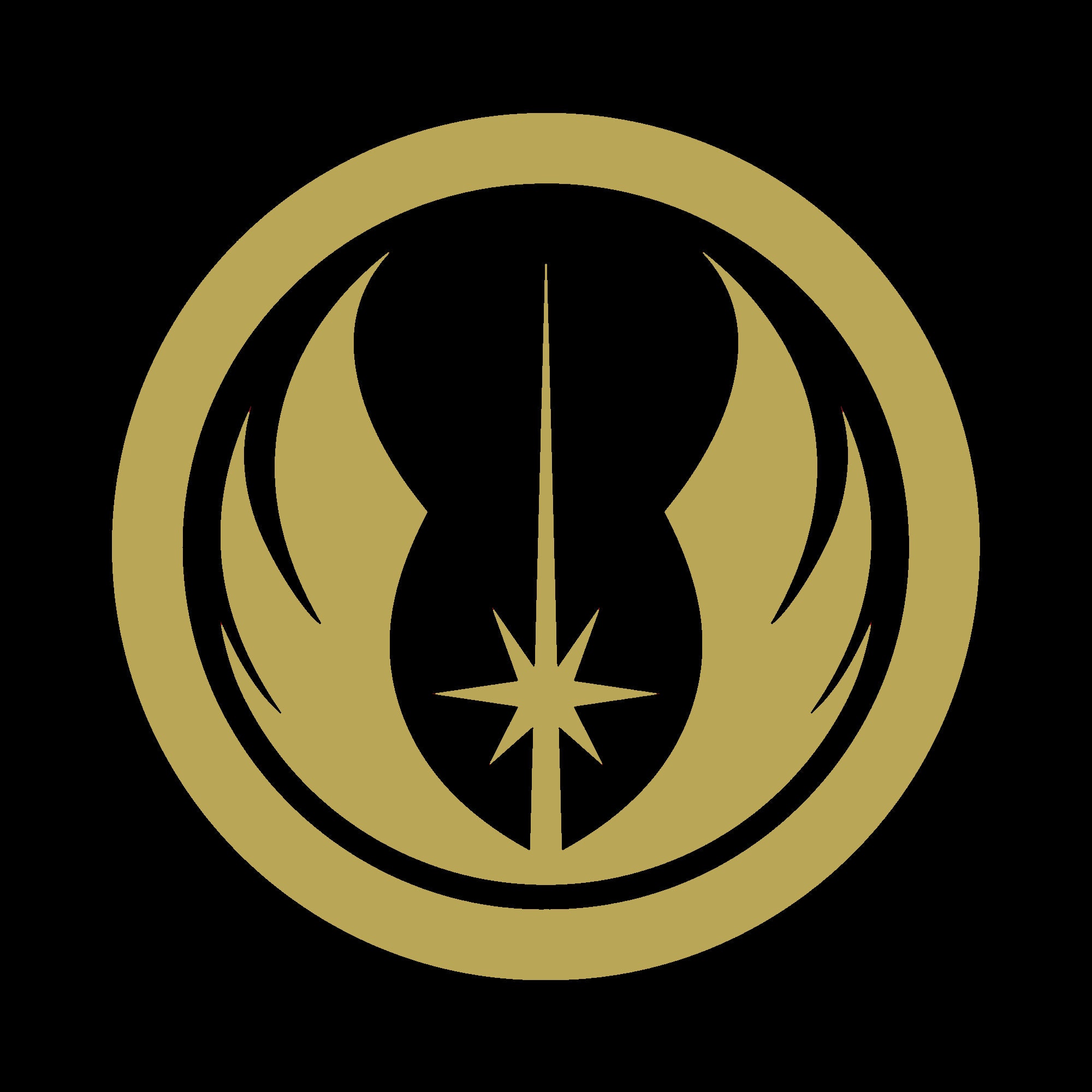 Gold Jedi Symbol Glass