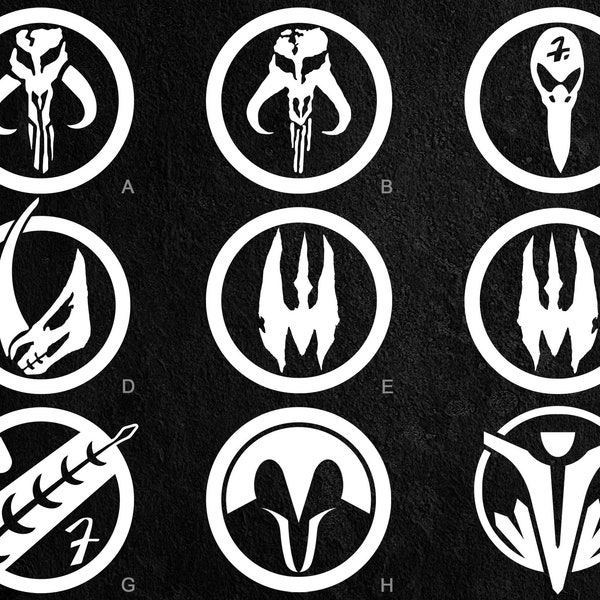 The Mandalorian Star Wars Vinyl Decals (8 to choose from) - Stickers for Laptop, Car Window, and Bumper