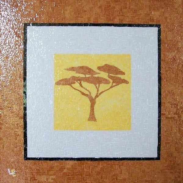 Tableau en mosaique en emaux de Briare - Arbre - Afrique