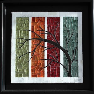 Mosaic painting in glass paste and marble