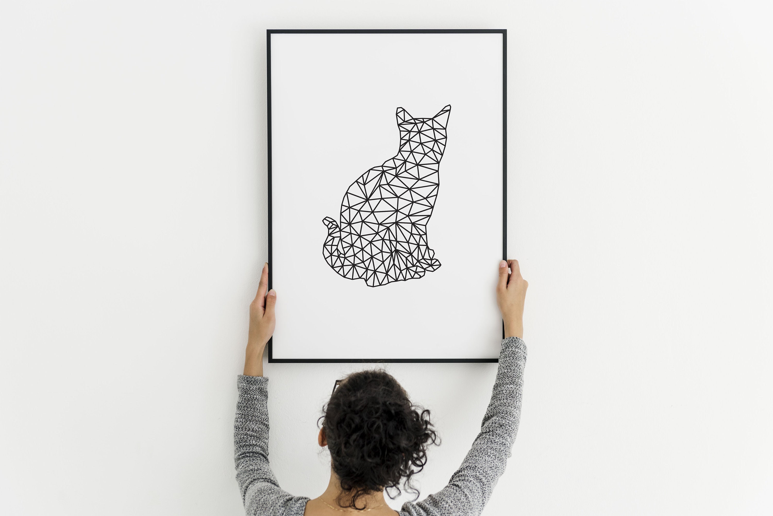 A Cat Polygon Printable Digital Download Home Decor Etsy a-cat-polygon-printable-digital-download-home-decor-etsy