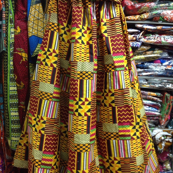 African Long Skirt, African Ankara Skirt, Ankle Length Tribal Skirt, Multi-Colored Ankle  Skirt, One Size, Fits Plus Sizes, Kentai Print Inc