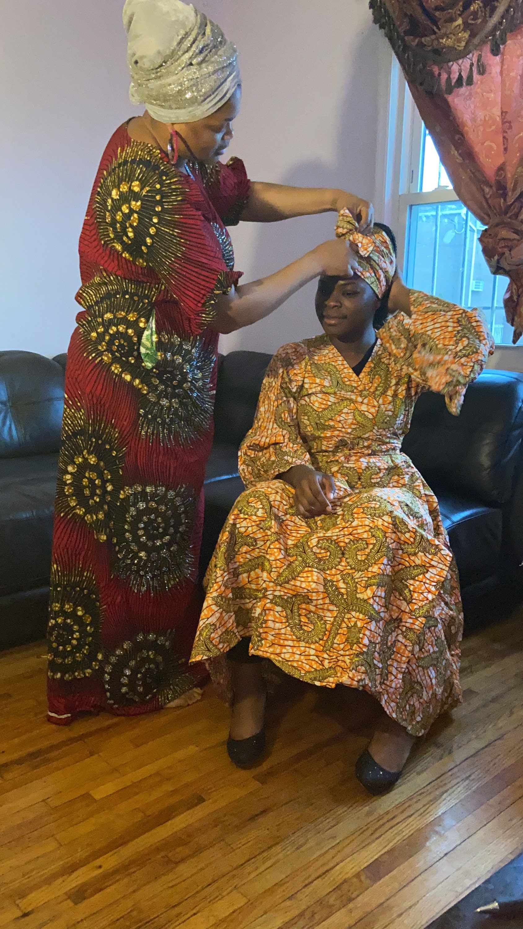 African wrap dress with adjustable belt to tie around with Etsy