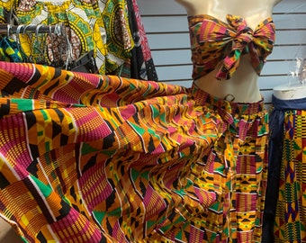 African kente print maxi skirts