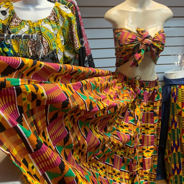 African kente print maxi skirts