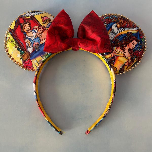 Whimsical Belle Beauty and the Beast Inspired Minnie Mouse Ears