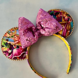 Rapunzel Golden Haired Princess Inspired Minnie Mouse Ears, Rapunzel Inspired Ear Headbands