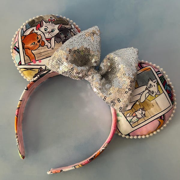 Aristocats Inspired Strike A Pose Minnie Mouse Ears, Aristocats Inspired Ear Headbands