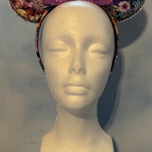 Villains Inspired Floral Tattoo Minnie Mouse Ears, Ear Headbands bild 3