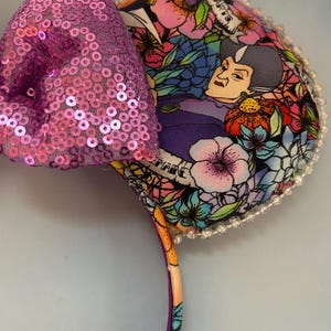 Villains Inspired Floral Tattoo Minnie Mouse Ears, Ear Headbands bild 5