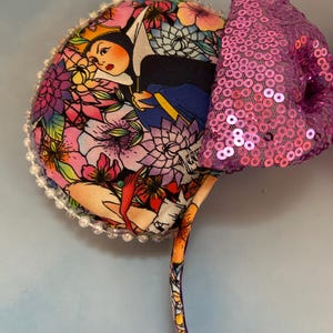 Villains Inspired Floral Tattoo Minnie Mouse Ears, Ear Headbands bild 4