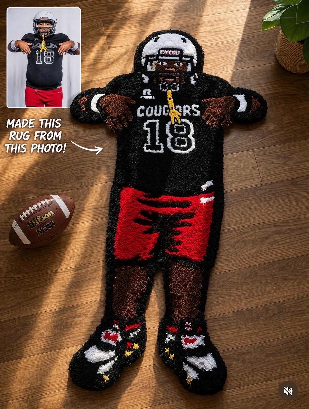 Sports Player Custom Made Hand-tufted Rugs From a Personal Photo - Etsy