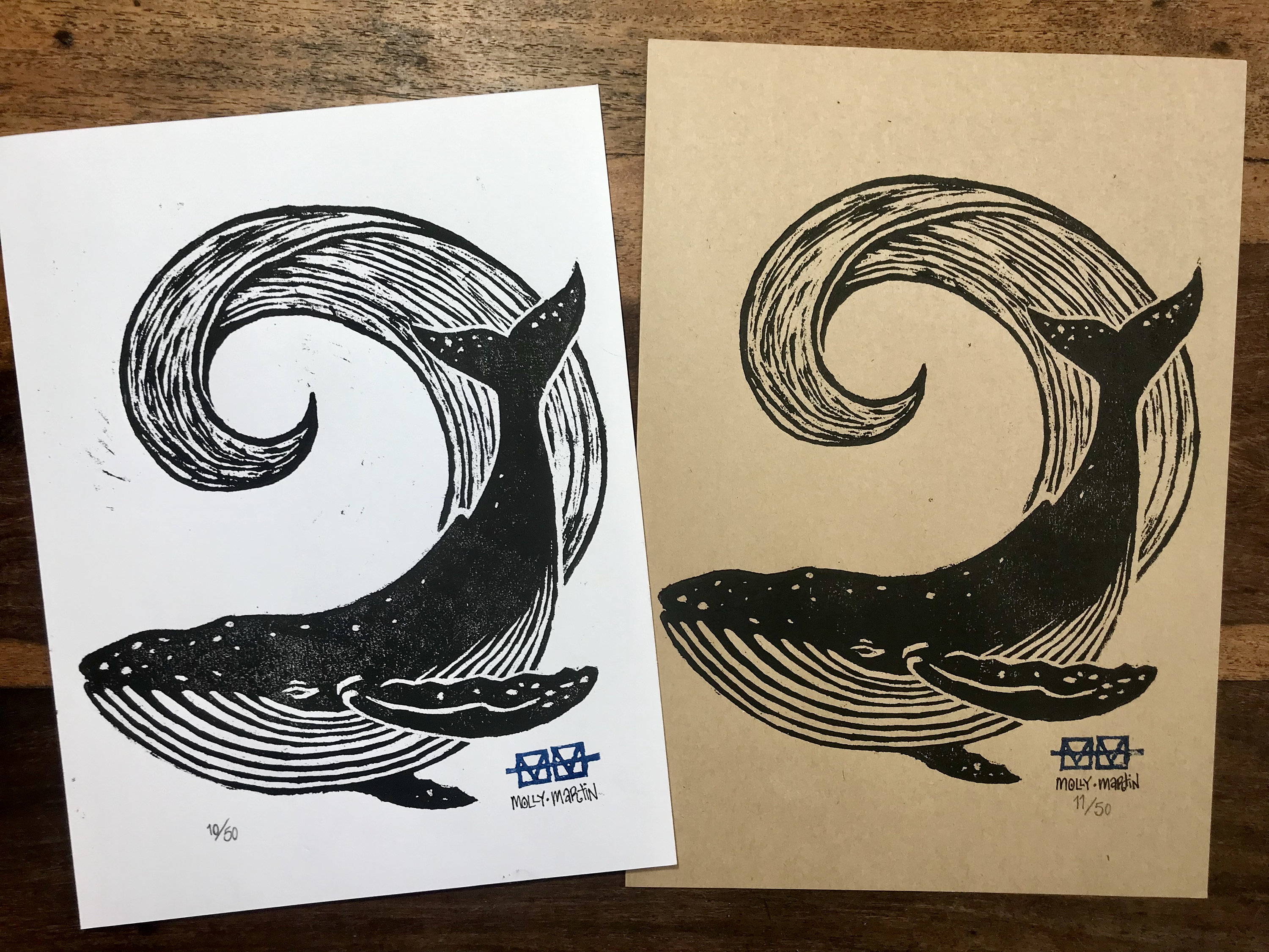 Humpback Whale Woodblock Print - Etsy