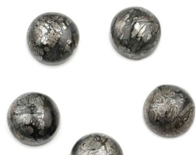 Quality Top Natural 6X6 mm to 15x15 mm MARCASITE cabochon Round mm flat back gemstone,jewelry gemstone jmk-144 Aaa