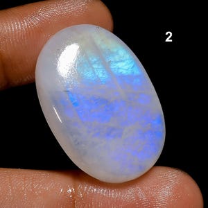Tutte le forme miste, pietra preziosa di pietra di luna arcobaleno, cabochon di pietra di luna blu fuoco, cristalli di pietra di luna arcobaleno bianca naturale e retro piatto lucidati a mano. 2. 31X21X6mm 39Crt
