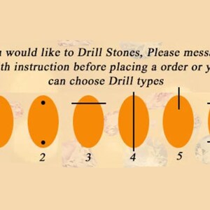 Puede incluir: Diagrama que muestra seis tipos diferentes de perforaci&oacute;n para piedras. Las opciones incluyen un solo agujero, dos agujeros, una l&iacute;nea horizontal, una l&iacute;nea vertical, una sola l&iacute;nea vertical y una l&iacute;nea horizontal.