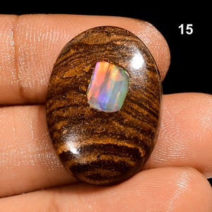 Boulder Opal ädelsten, naturlig boulder opal cabochon ädelsten, lös ädelsten för smyckestillverkning 15. 24X18X6mm 22Crt