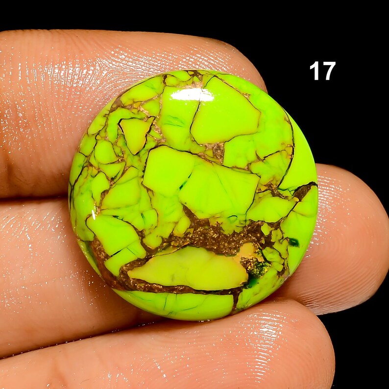 Green Mohave Turquoise Cabochon For Jewelry Making, Crafts 17. 22X22X5mm 20Crt