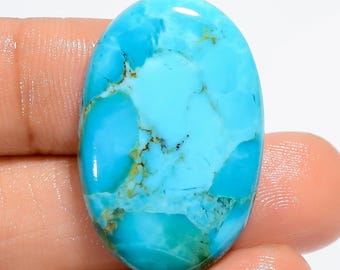 Blue Copper Mohave Turquoise Cabochon Gemstone Arizona Turquoise Hand Polished Loose Gemstone For Earring Pendant And Jewelry Making