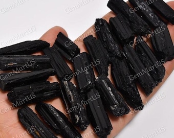 Aaa+ Quality Best Lot of top Hand polish Natural Black Tourmaline druzy PENCILS Lot Flat back Gemstone, cabs semi precious gemstone lot-49