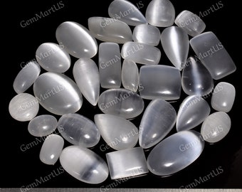 Polished Selenite Cabochons, Selenite Palm Stones, 15mm-45mm