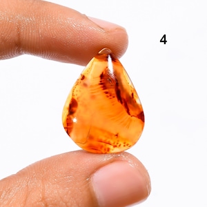 Cabochon di corniola naturale Cristallo rosso Quarzo corniola Pietra preziosa Cabochon a forma di pera Pietra di corniola come da immagine