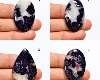 Natural Purple Lepidolite Gemstone Lapidolite Cabochon Purple Crystal Lapidolite Loose Gemstone For Making Jewelry, Crafts