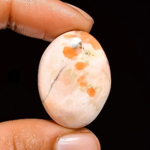 Roze scoleciet edelsteen cabochon uit India natuurlijke witte scoleciet stilbiet steen voor het maken van sieraden, roze kristallen cadeau