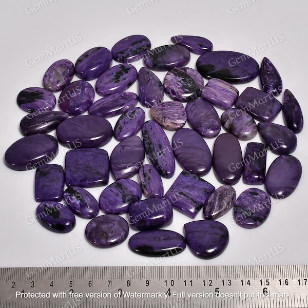 Natural Charoite Cabochon, Charoite loose Stone, Wholesale Charoite Crystal Polished, Bulk Gemstones Mix Lot, Sizes 15mm to 40mm