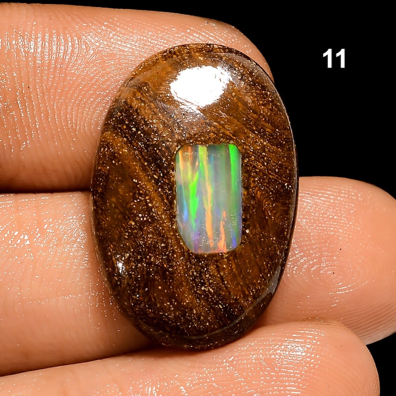 Boulder Opal ädelsten, naturlig boulder opal cabochon ädelsten, lös ädelsten för smyckestillverkning 11. 23X15X5mm 16Crt