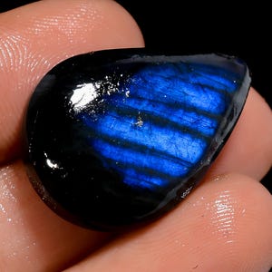Natural Blue Fire Labradorite Cabochon Loose Gemstone One Side Flat Stone Cabochon For Making Jewelry, Crafts