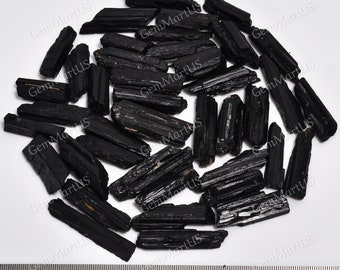 Black Tourmaline Raw Pencils Cabochon Gemstone Lot For Wire Wrapping | Top Quality Wholesale Lot Mix Shape Size Druzy | Gems Home Supplies