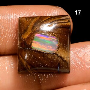 Boulder Opal ädelsten, naturlig boulder opal cabochon ädelsten, lös ädelsten för smyckestillverkning 17. 17X15X8mm 22Crt