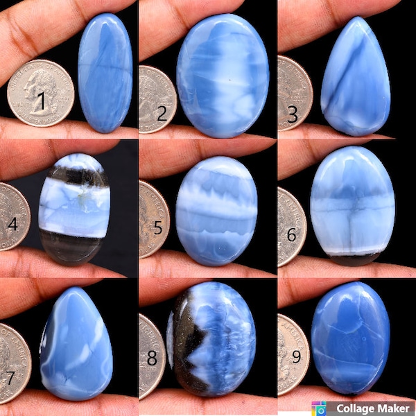 Aaa+ Quality Top Natural handmade polished OWYHEE BLUE OPAL Cabochon Flat back gemstone,semi precious Opal jewelry gemstone, jmk-2099-2107