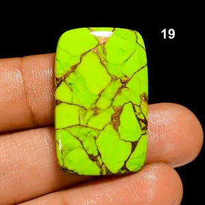 Green Mohave Turquoise Cabochon For Jewelry Making, Crafts 19. 29X19X5mm 31Crt