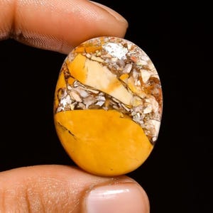 Brecciated Mookaite Cabochon Loose Gemstone For Making Jewelry Yellow Brecciated Mookaite Stone