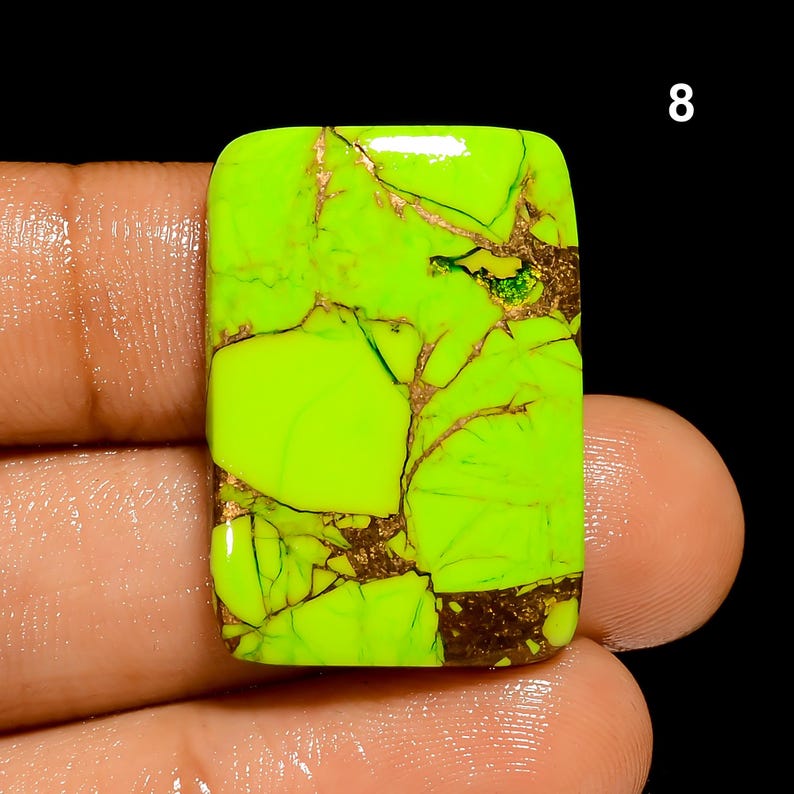 Green Mohave Turquoise Cabochon For Jewelry Making, Crafts 8. 28X19X5mm 28Crt