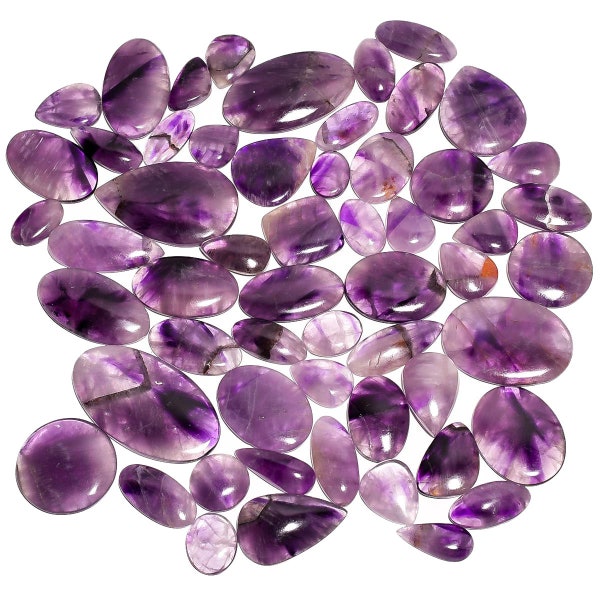 Top Quality of Natural Star Amethyst Cabochon Loose Gemstone For Making Jewelry, One Side Flat Back, Hand Made, Semi-Precious Gemstone Lot