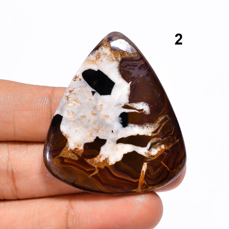 Black Septarian Cabochon Natural Septarian Stone for Jewelry Making, Crafts 2. 43x38x5mm 70ct