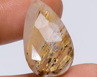 AAA Natural Golden Rutilated Quartz Faceted Gemstone for Jewelry Making, Crafts