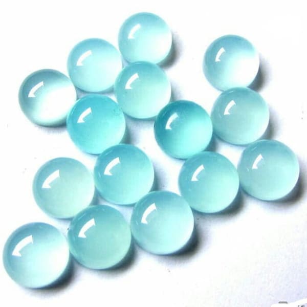 Aaa+ Quality Top Natural 4x4 mm to 15x15 mm AQUA CHALCEDONY cabochon Round mm flat back gemstone,jewelry gemstone jmk-118