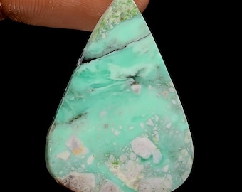 Green Variscite Cabochon Loose Gemstone Flat Back Gemstone Healing Crystal For Jewelry Making, Crafts