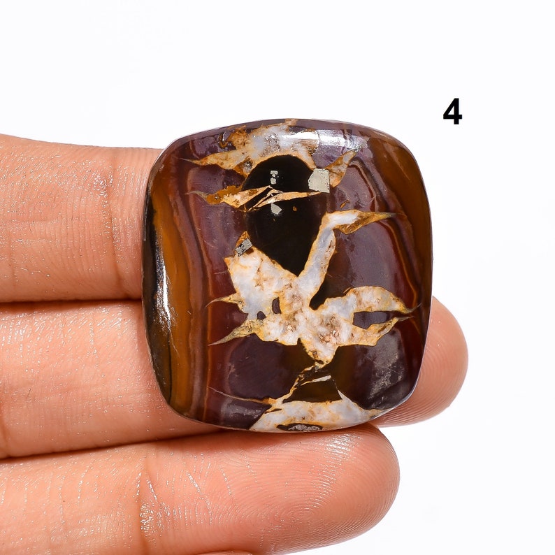 Black Septarian Cabochon Natural Septarian Stone for Jewelry Making, Crafts 4. 30x28x5mm 48ct